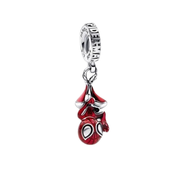 Charm Hombre Arana Roja Spider de plata 925
