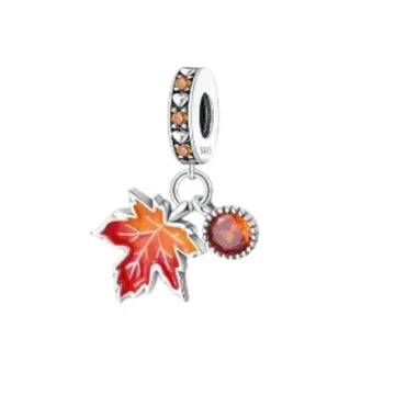 Charm Hoja De Maple de plata 925