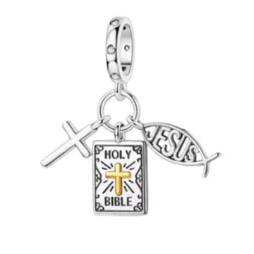 Charm Holy Biblia de plata 925