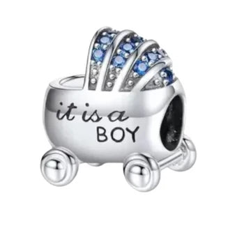 Charm It Is A Boy de plata 925