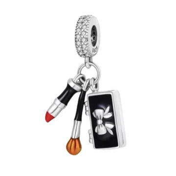 Charm Labial Brocha Y Cartera de plata 925