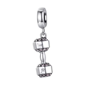 Charm Mancuerna Plateada de plata 925