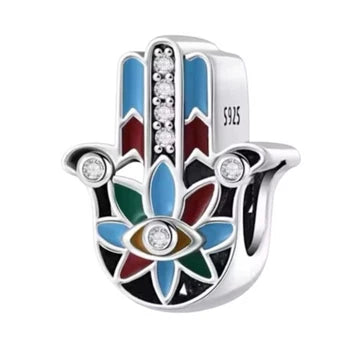 Charm Mano De Fatima 4 Colores de plata 925