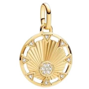 Charm Medallon Dorado de plata 925