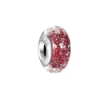 Charm Murano Cristal Rojo de plata 925
