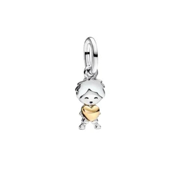 Charm Niñito Y Corazon de plata 925