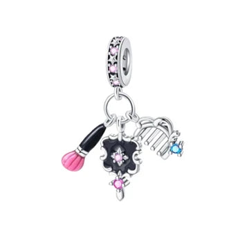 Charm Peineta Brocha Y Espejo de plata 925