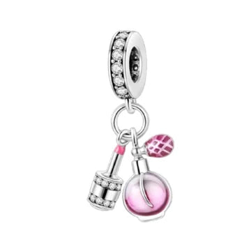 Charm Perfume Y Labial Rosa de plata 925