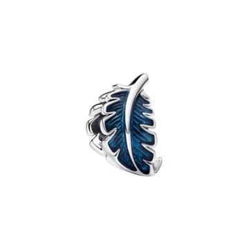 Charm Pluma Azul de plata 925