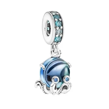 Charm Pulpo Azul de plata 925