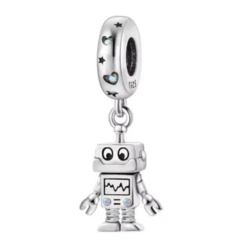 Charm Robot Feliz de plata 925