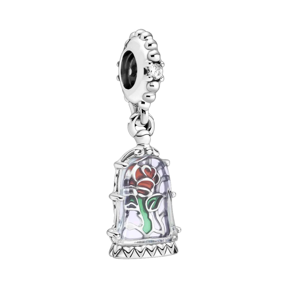 Charm Rosa Bella y Bestia de plata 925