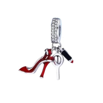 Charm Tacon Labial Y Espejo de plata 925