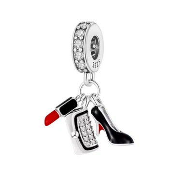 Charm Tacon Bolsa Y Labial de plata 925
