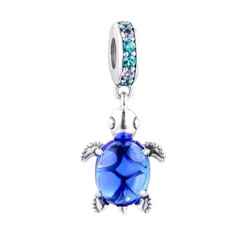 Charm Tortuga Azul Rey de plata 925