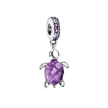 Charm Tortuga Morada de plata 925