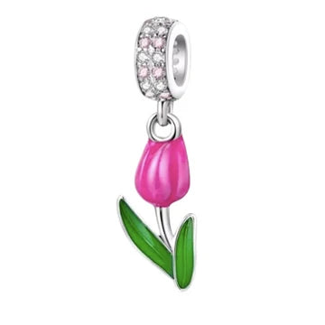 Charm Tulipan Colgante de plata 925