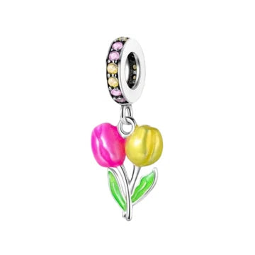 Charm Tulipanes Colgantes de plata 925